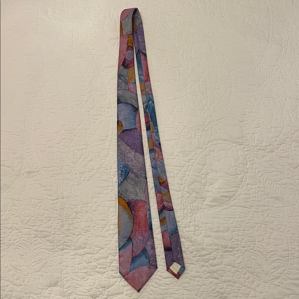 Colorful Abstract Pattern Tie - Ledo Alberti circa 1993